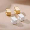 Wholesale Gold Geometric Solid Square Atmospheric Earrings