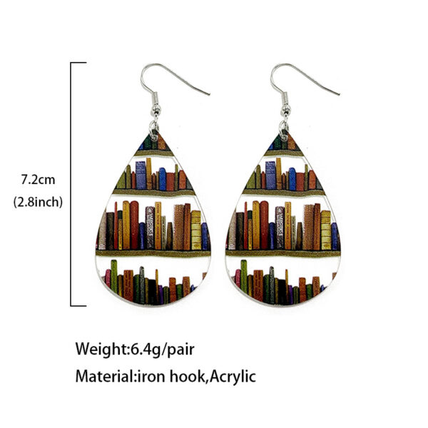 Wholesale Waterdrop Splicing Bookshelf Acrylic Teacher's Day Earrings