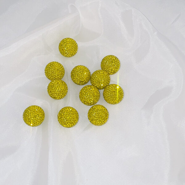 Wholesale Half Hole 2cm Golden Yellow Soft Clay Full Diamond Shambhala Crystal Beads Pen Cap