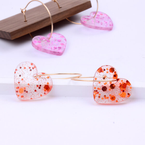 Wholesale Acrylic Sequin Heart Valentine's Day Earrings