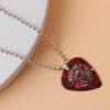 Wholesale Film and Television Heart-shaped Red Print Love Necklace