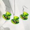 Wholesale St. Patrick's Day green magic hat acrylic earrings