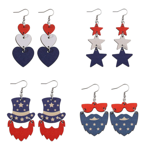 O1CN01x1bTS91ZzQ5T2QbEf_2214986983265-0-cib Wholesale Independence Day red White Blue Flag Color Love star earrings