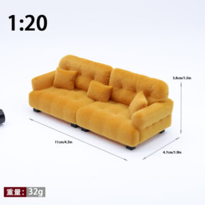 【1:20】brown and yellow sofa