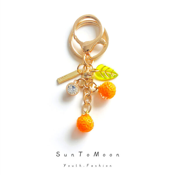 Wholesale Handmade Orange Lemon Ft Metal Keychain