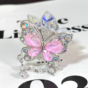 Pink butterfly beads