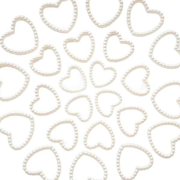 Wholesale 10pcs pearl hollow large love heart straight hole pearl DIY beads