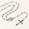 Wholesale 5mm silver prayer bead cross pendant necklace