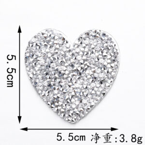 5.5*5.5cm*silver white love*hot melt adhesive