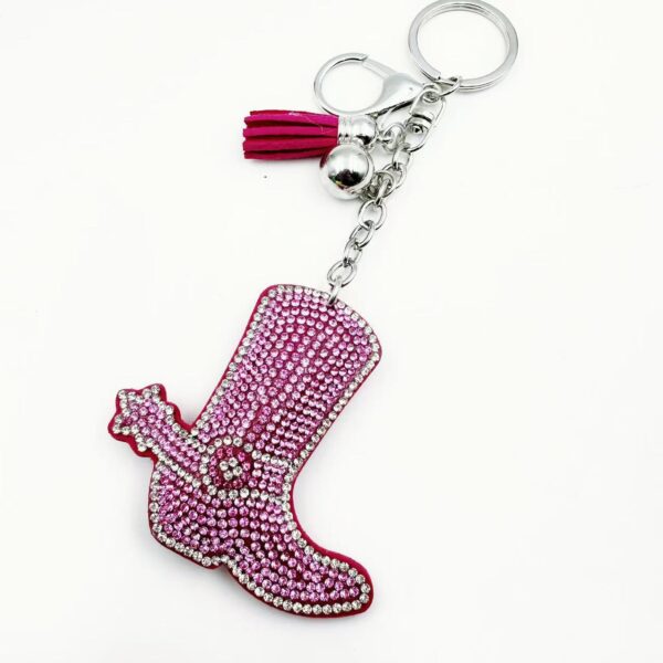 Wholesale Diamond Women's High Heels Keychain Crystal Diamond Boots Keychain Pendant Chain
