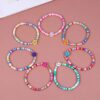 Wholesale niche design handmade soft pottery rainbow smiley bracelet