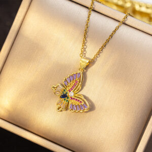 X8266 gold butterfly necklace