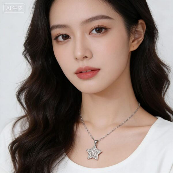 Wholesale Micro inlaid pentagram necklace