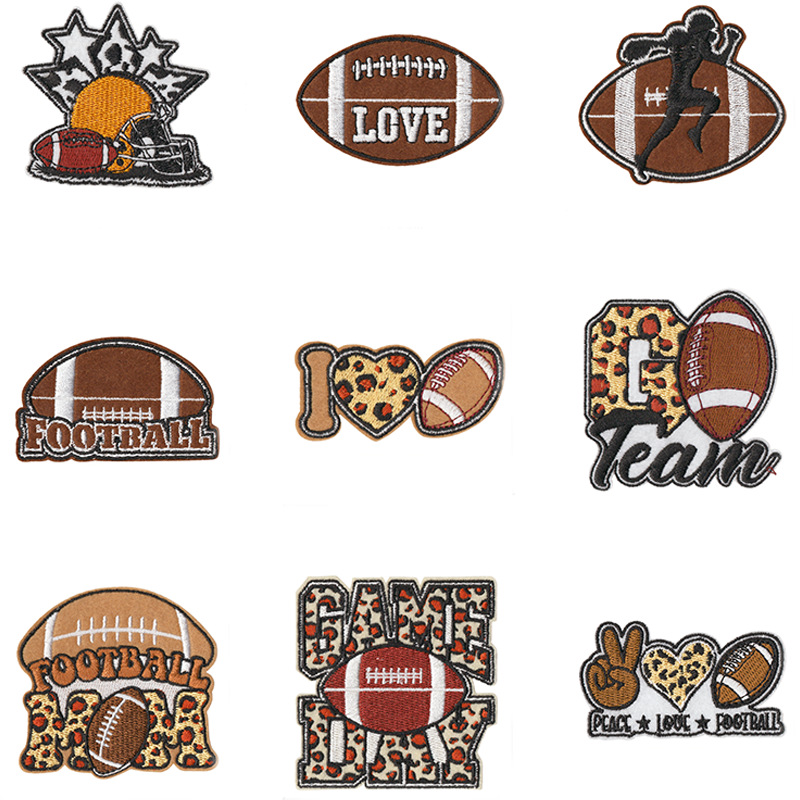 Wholesale Cartoon Rugby Leopard Print Embroidery Cloth Patch