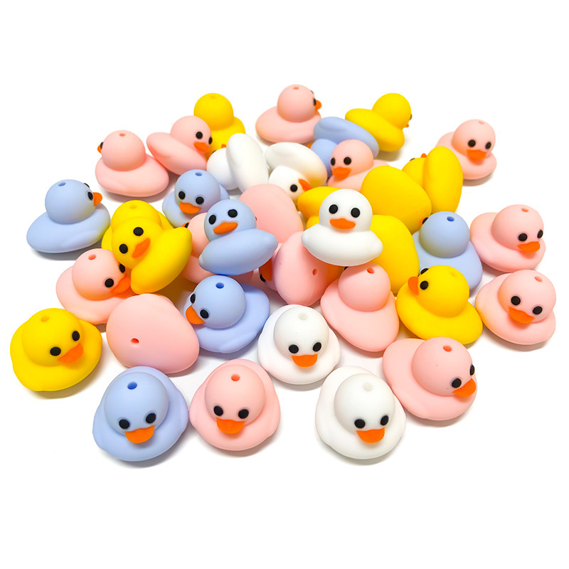 Wholesale 3D Pure Color Little Yellow Duck Stereo Focal Beads