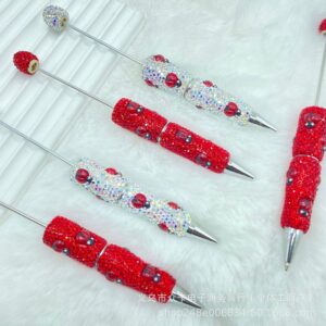 Wholesale Diamond-Encrusted Electroplated Ladybug DIY Fancy Beadable Pens