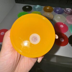 Yellow-plastic cover / Fits 16oz glass