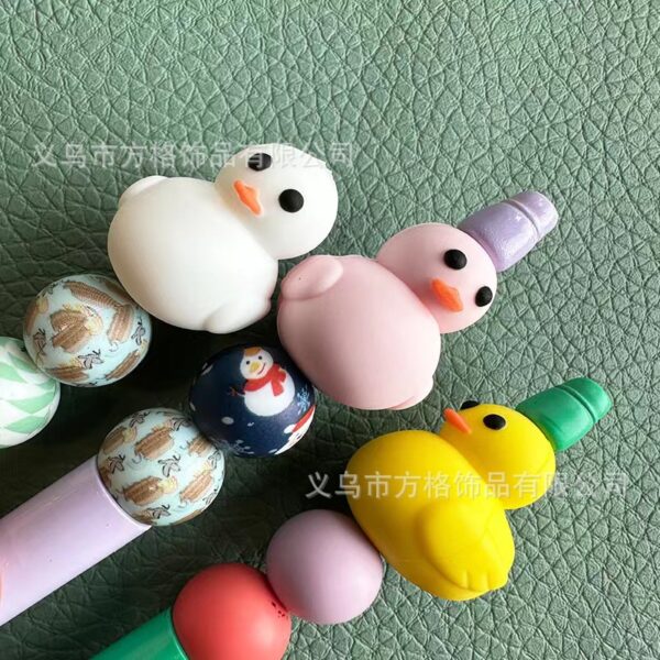 Wholesale 10pcs DIY Cartoon 3D Cute Blue Chick Silicone Beads