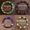 Wholesale Natural amethyst tiger's eye turquoise rose quartz lapis lazuli bracelet