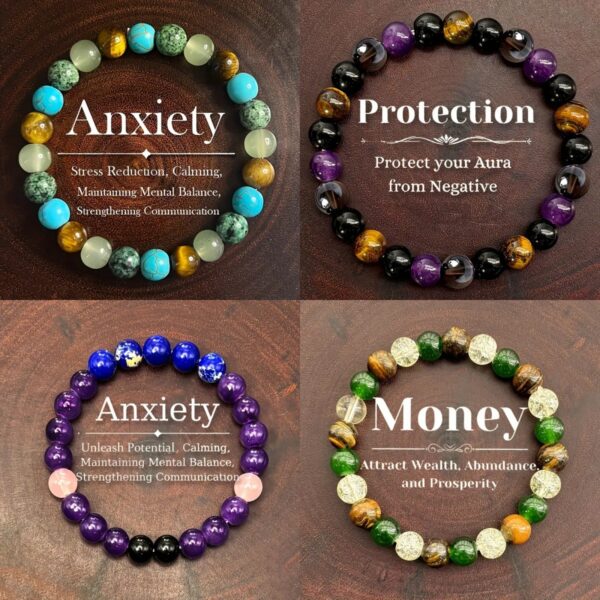 Wholesale Natural amethyst tiger's eye turquoise rose quartz lapis lazuli bracelet