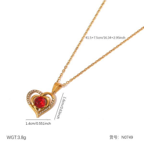 Wholesale Titanium Steel Jewelry Set for Women Heart Necklace and Earrings