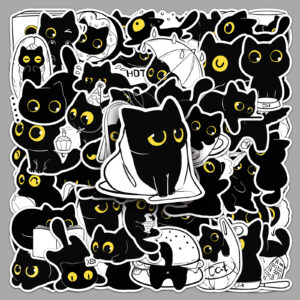 Wholesale 50 Cute Black Cat Stickers