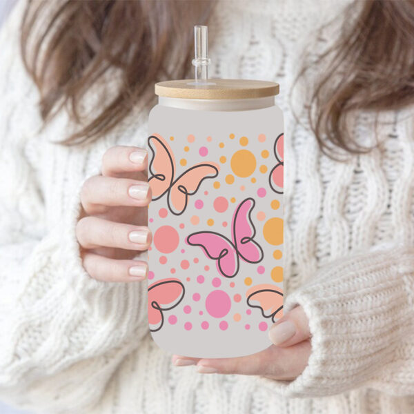 Wholesale Colorful Cartoon Butterfly 16oz Cup UV DTF Wraps