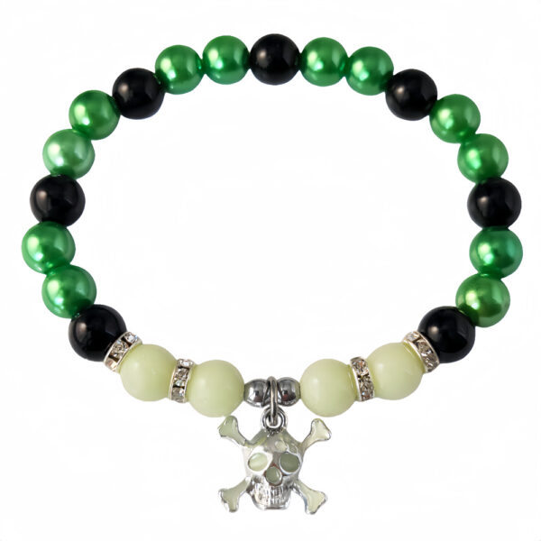 Wholesale European and American Halloween New Dark Exaggerated Personality Luminous Skull Bracelet Zinc Alloy DIY Beaded Luminous Bracelet