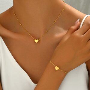 Wholesale Stainless Steel Gold Heart Necklace