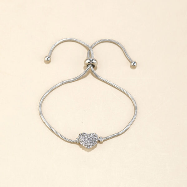 Wholesale Diamond studded heart-shaped pull-out bracelet