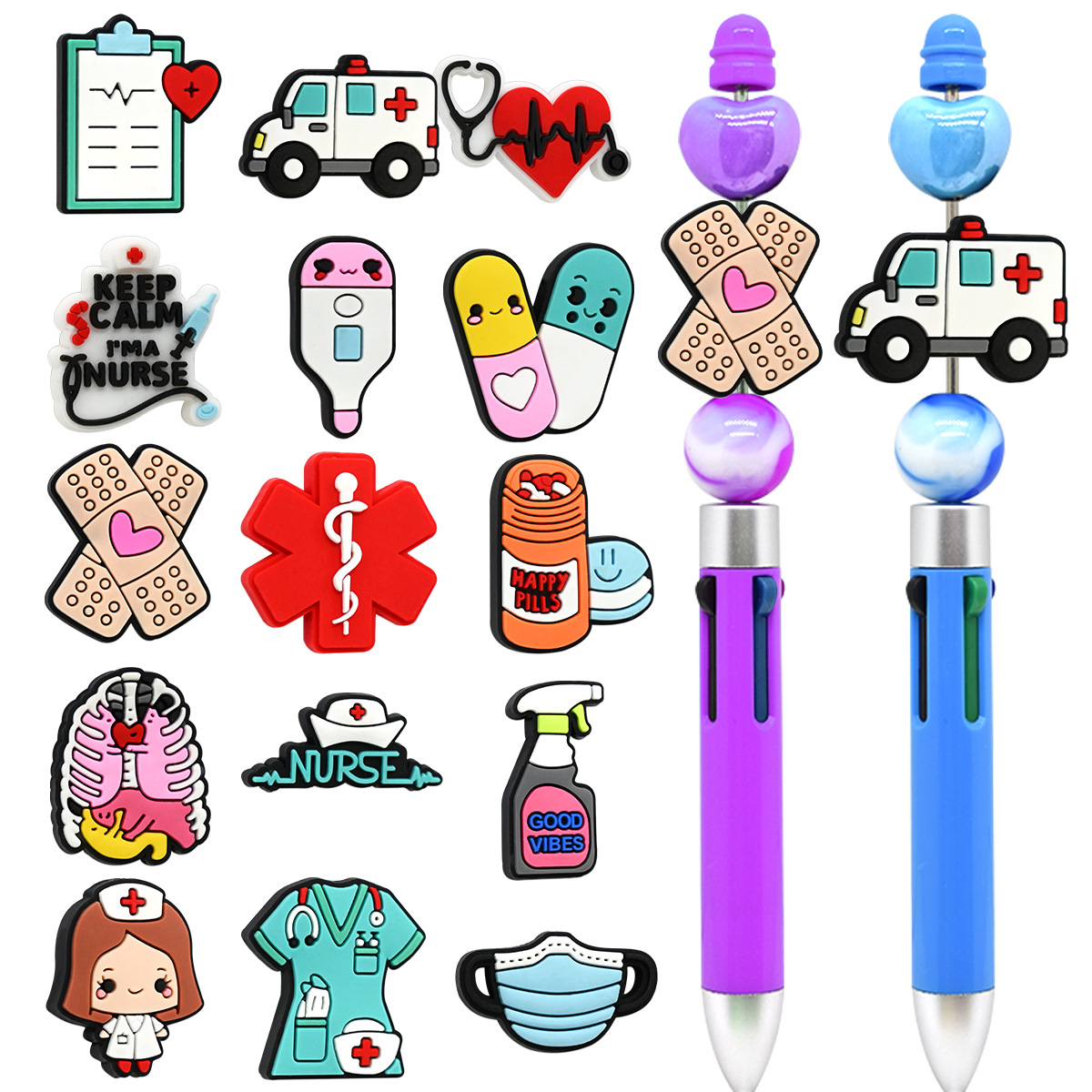 Wholesale Random Medical Care Beaded Pen DIY Aessories Beads