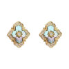 Wholesale Vintage shell micro inlaid zircon silver needle earrings