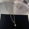 Wholesale 6/1 set alloy pendant necklace suit fashion punk jewelry women's whip fire heart teeth factory direct sale