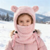 Wholesale Cute Little Bear Ear Protection and Neck Wrap Kids Winter Hat