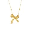 Wholesale titanium steel necklace gold luxury creative bow necklace