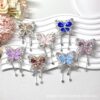Wholesale 10pcs Soft ceramic three-dimensional butterfly crystal tassel beads