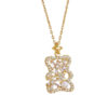 Wholesale Copper plated real gold micro inlaid zircon bear biscuit necklace