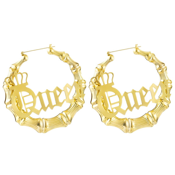 Wholesale earrings Queen crown hollow bamboo earrings earrings