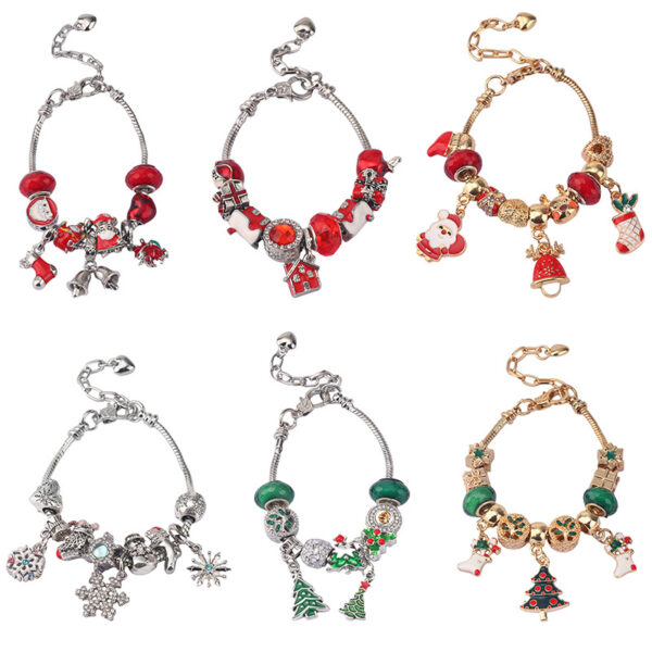 Wholesale Christmas Santa Claus Christmas Tree Snowflake Bracelet