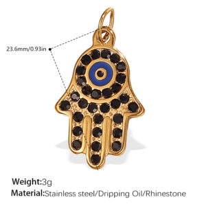 Pj318bkg black diamond gold pendant