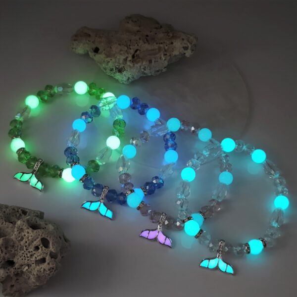 Wholesale Night glow fish tail bracelet, dreamy crystal bracelet