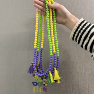 Wholesale Carnival Colorfulful Beaded Mask Tassel Acrylic Pendant Necklace