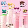 Wholesale Bow Straw Cap Silicone Straw Tube Cap