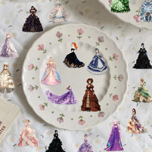 O1CN01xVIOG51jtbOYHk4UP_2204108134606-0-cib Wholesale 50pcs Transparent Cartoon Beautiful Girl Waterproof Vinyl Stickers