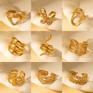 Wholesale Titanium Steel Gold Men's and Women's Luxury Adjustable Ring