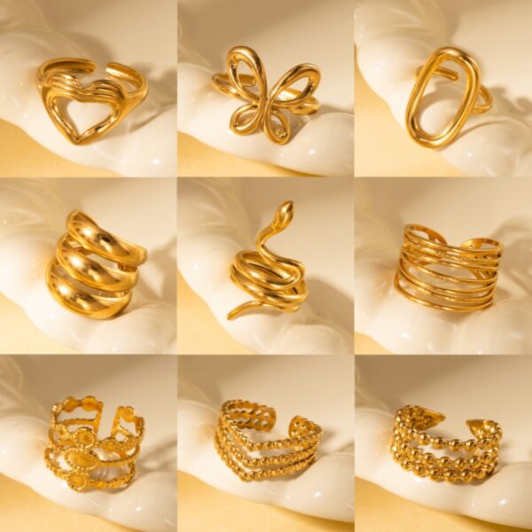 Wholesale Titanium Steel Gold Men's and Women's Luxury Adjustable Ring