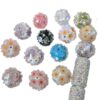 Wholesale 20pcs with diamond five petal flower diamond ball beads