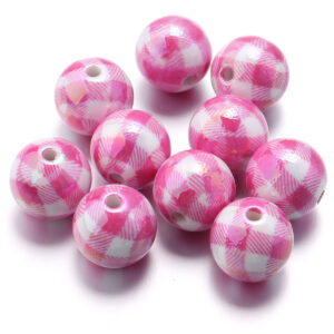 Plaid rose red / Size: 16mm aperture 2.8mm