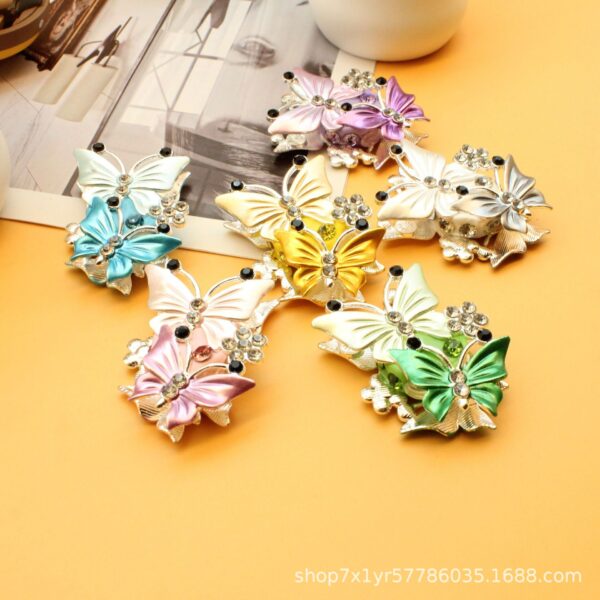 O1CN01xYWAcu1mY1VBZBWj3_2218883164965-0-cib Wholesale Multicolor Double-Sided Rhinestone Butterfly Straight Hole Bead