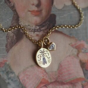 Ballet shoe necklace (with zircon)